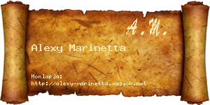 Alexy Marinetta névjegykártya